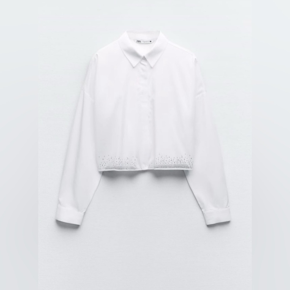 RHINEASTONE CROPPED SHIRT - Picture 4 of 6
